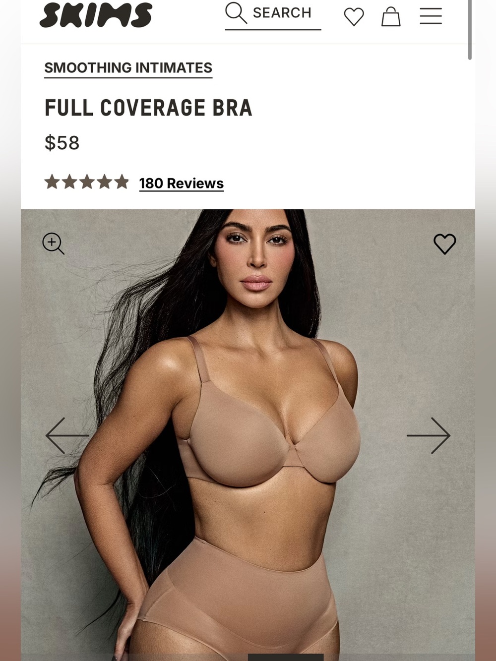 SKIMS Smoothing Intimates Full Coverage Lightly Lined Bra Sienna 34DDD NWT!!